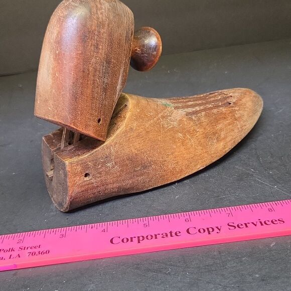 Lloyd & Haig Cobbler Shoe Form Mold 8 2 w/ Rare Knob Sizer Expander Vintage Wood - Picture 5 of 8